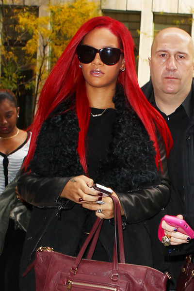 rihanna red hair long 2010. Rihanna#39;s red hair and 2010