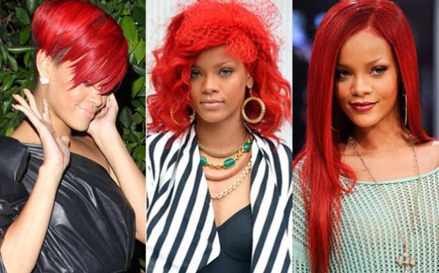 rihanna red hair 2011 photoshoot. Rihanna#39;s Red Hair Evolution